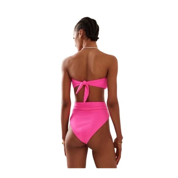 Mara Hoffman Abigail top goldie high waisted tie bottom hot pink XL - Picture 2 of 13